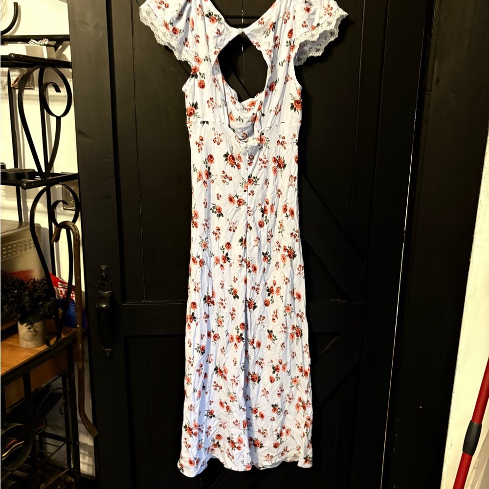wild fable White Midi Dress with Red Floral Print - Picture 2 of 3